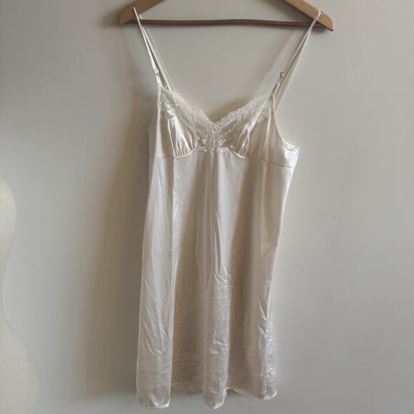 VTG Vassarette Full Slip Dress Womens 36/28" Cream Floral Lace Feminine Sheer - Picture 7 of 13